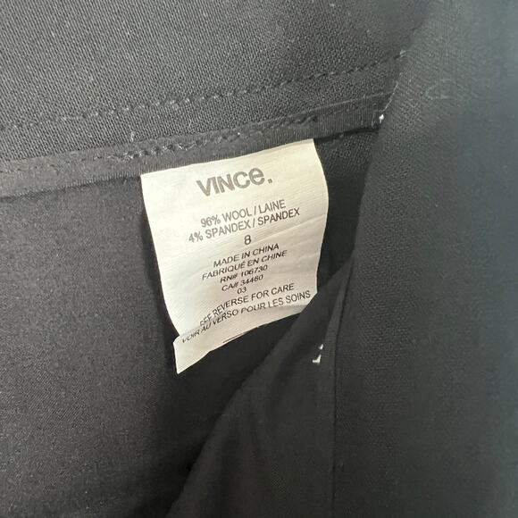 Vince Striped-Trim Woven Pants Black with White Stripe Size 8 - Picture 7 of 10